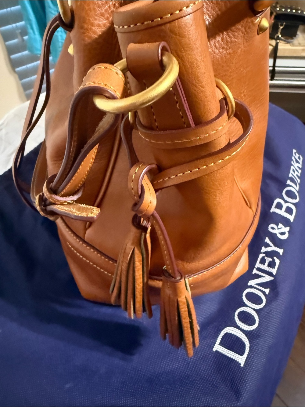 Dooney& Bourke Florentine Leather Buckley Bag Natural - Picture 5 of 9